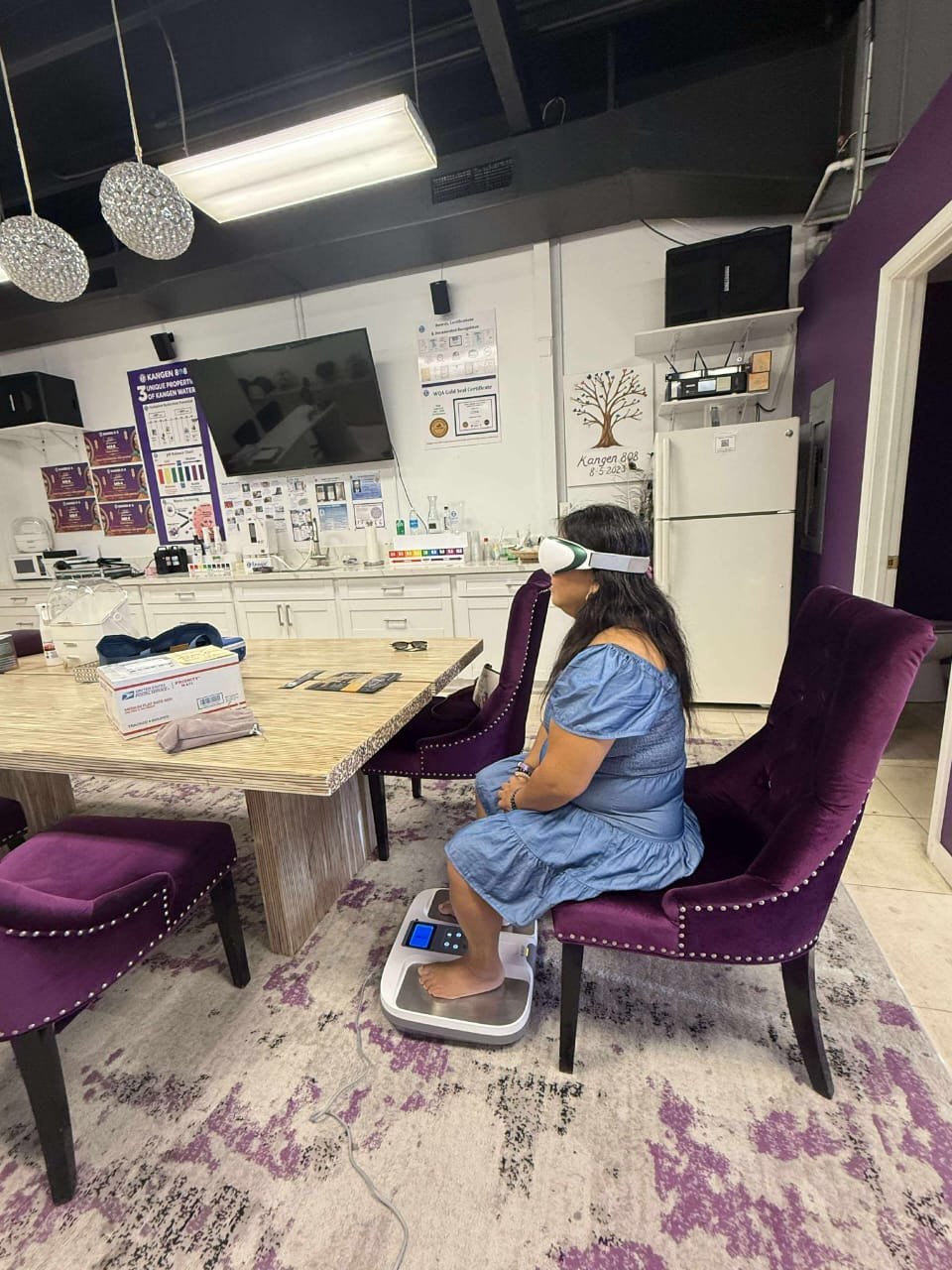 local trying the goggles