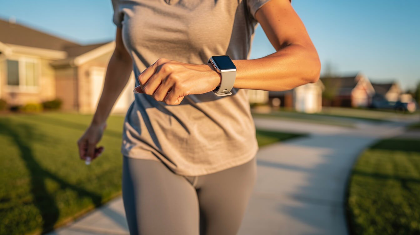 daily walking routine with fitness tracker