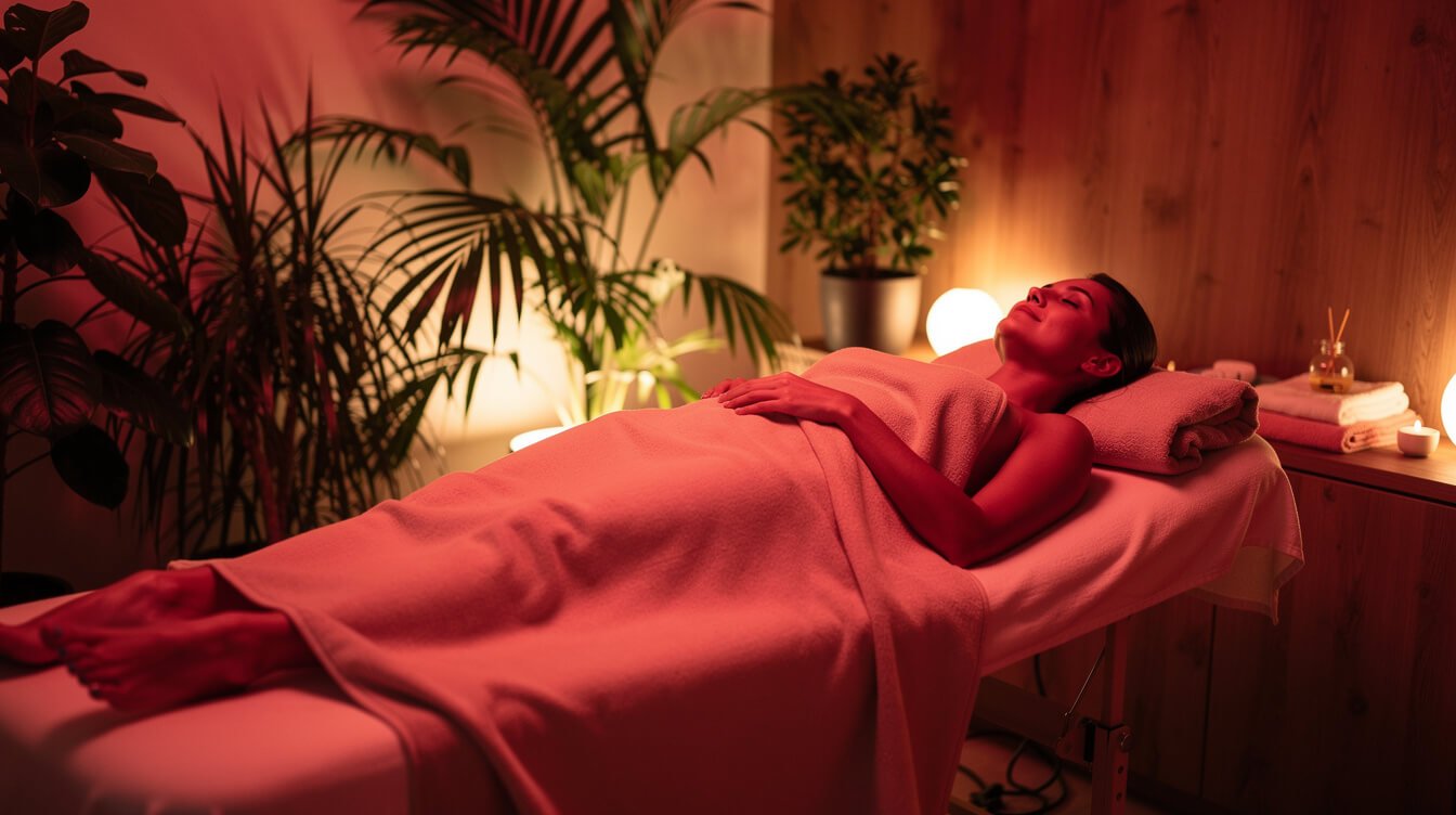 Terapia con luz infrarroja para el alivio del dolor y el bienestar.