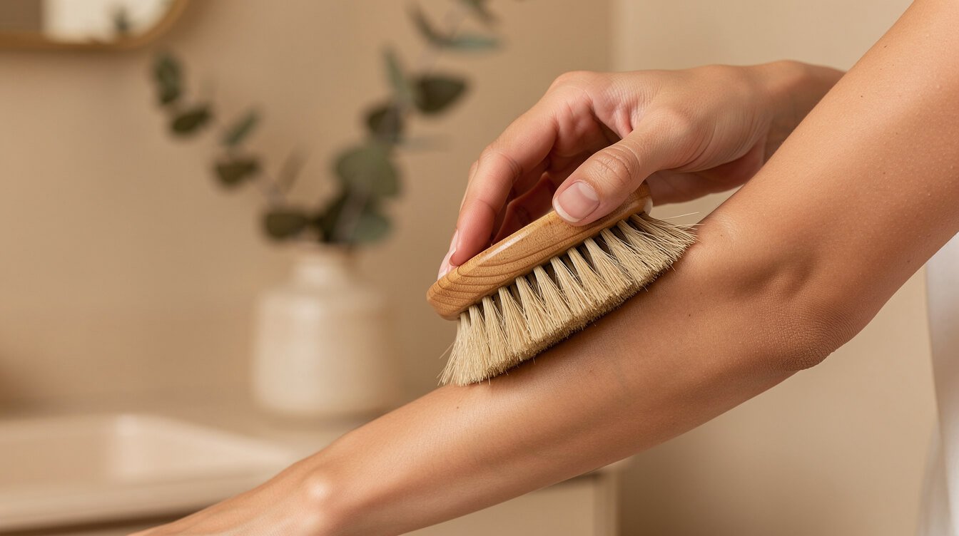 Kỹ thuật chải khô giúp hỗ trợ dẫn lưu bạch huyết tự nhiên.