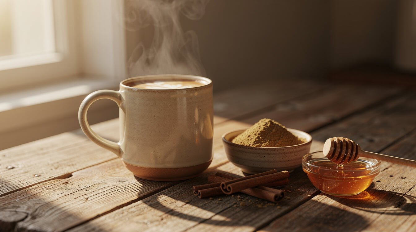 adaptogen latte as part of a daily wellness routine