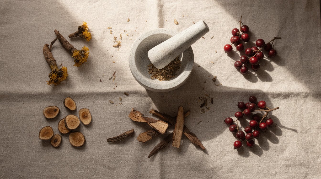 top adaptogenic herbs including rhodiola, schisandra, and eleuthero