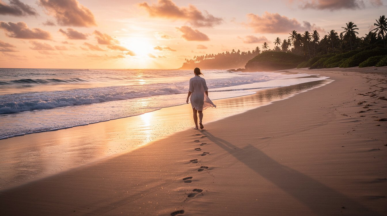 grounding benefits FAQ - barefoot beach walk