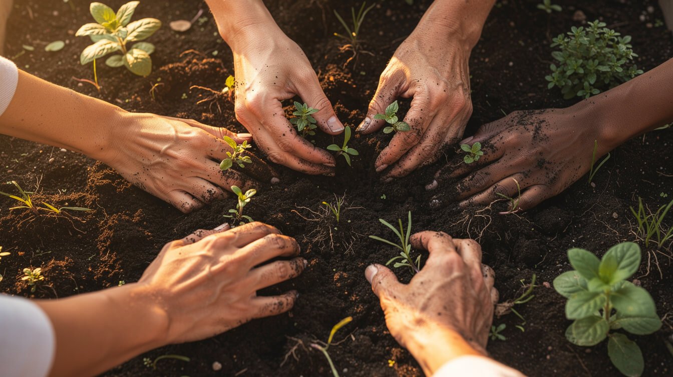 how to practice grounding with bare hands in soil