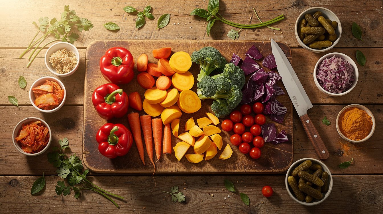 colorful wholesome meal preparation for holistic wellness nutrition