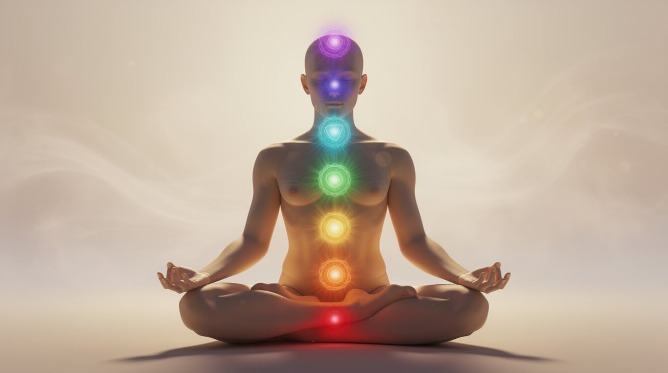 seven chakra energy centers aligned with solfeggio healing frequencies