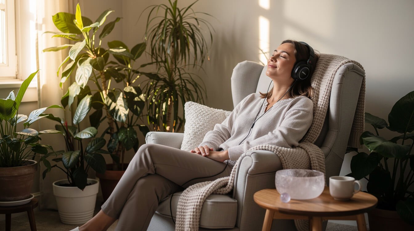 how to use healing frequencies at home headphones meditation