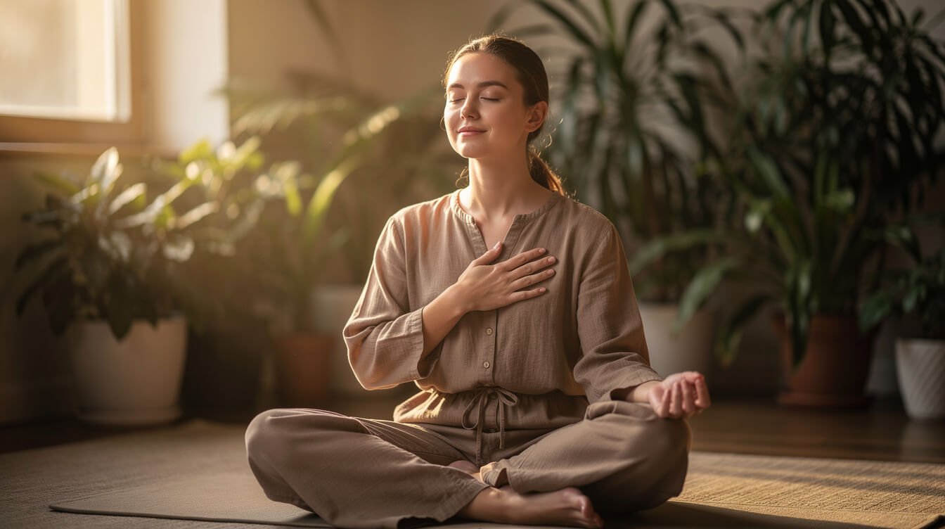 person meditating to calm the nervous system as a natural therapy for pain