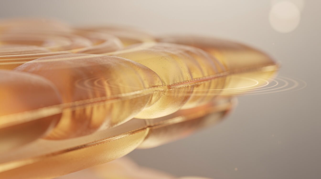 Abstract warm glow illustrating how eye massager heat and gentle pressure work