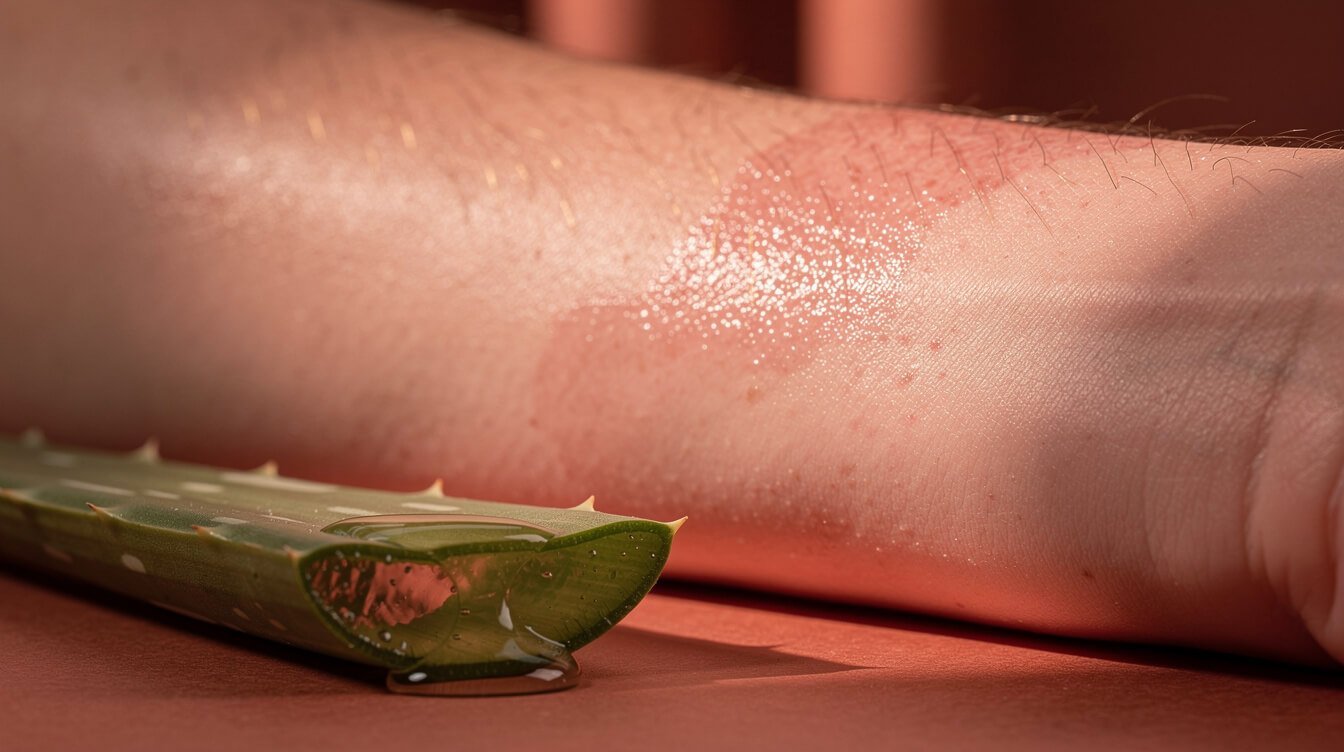 Skin bathed in soft red light showing gentle, safe exposure